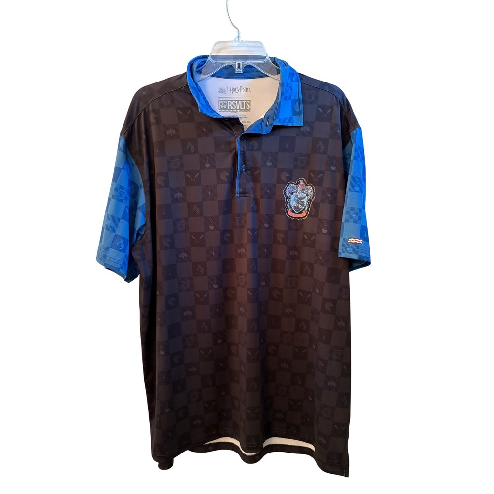 RSVLTS Harry Potter Ravenclaw Polo Breakfast Balls Golf Blue Black Mens XL